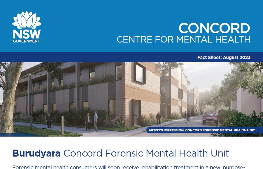 Burudyara Concord Forensic Mental Health Unit Fact Sheet